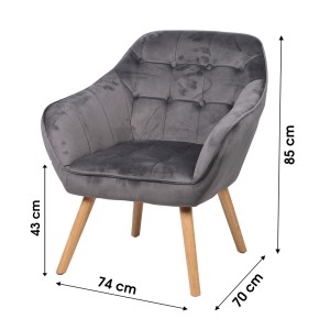 Fauteuil en velours gris...