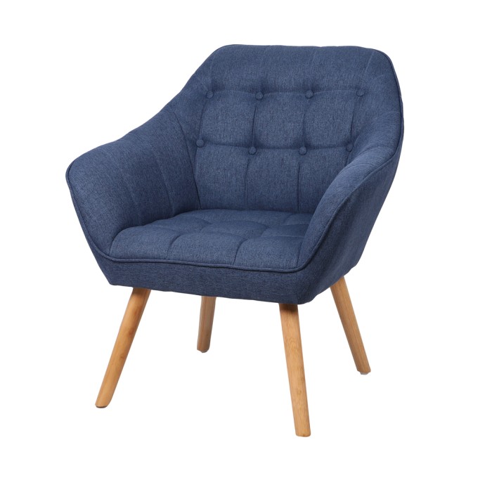 Fauteuil en tissu bleu avec...