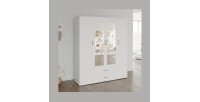 Armoire 4 portes avec 2 miroirs TOM – Dimensions H185 x L160 x P52 cm – Coloris blanc – Style design