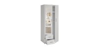 Armoire 2 portes avec miroir TOM – Dimensions H185 x L80 x P52 cm – Coloris blanc – Style design