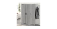 Armoire 3 portes coloris chêne collection REY. Garde Robe idéal pour votre entrée ou votre buanderie