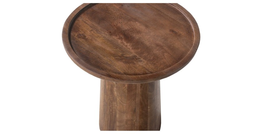 Table d'appoint ronde en bois massif collection JAKARTA - Style ethnique et design - Diamètre 45cm