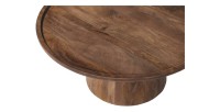 Table basse ronde en bois massif collection JAKARTA - Style ethnique et design - Diamètre 80cm