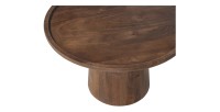 Table basse ronde en bois massif collection JAKARTA - Style ethnique et design - Diamètre 65cm