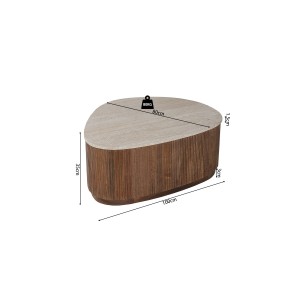 Table basse en bois massif collection DELHI 100cm - Style ethnique et design