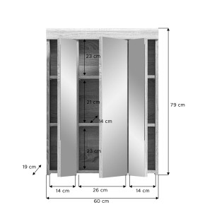 Ensemble de meubles de salle de bain RIDLEY – Meuble sous vasque et rangement miroir – Blanc et chêne clair