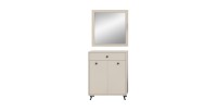 Komplettes Eingangsmöbelset LUNA – Mattbeige – 80x190x35 cm – Kompakt und funktional