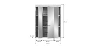 Ensemble de meubles de salle de bain RIDLEY – Meubles sous vasque, meuble avec miroir, colonne et demi-colonnes – Blanc et chêne