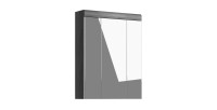 Meuble de rangement haut SCOTT – 3 portes avec miroir – Gris foncé et blanc – 60x79x18 cm