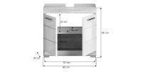 Meuble sous vasque RIDLEY – 2 portes – Blanc et chêne clair