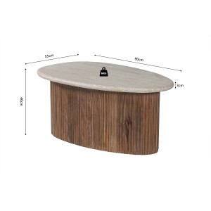 Table basse en bois massif collection DELHI 90cm - Style ethnique et design