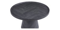 Table basse ronde collection CARLSEN – Décor gris foncé – Bord relevé – D80 x H47 cm