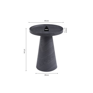 Table d'appoint ronde collection CARLSEN – Décor gris foncé – Bord relevé – D45 x H57 cm