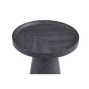 Table d'appoint ronde collection CARLSEN – Décor gris foncé – Bord relevé – D45 x H57 cm