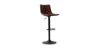 Tabouret de bar SOUL – PU brun – Hauteur réglable 88-109 cm – Pieds en métal – Style vintage