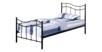 Cama ODETTE - 90x190 cm - Estructura de metal - Somier incluido - Estilo auténtico