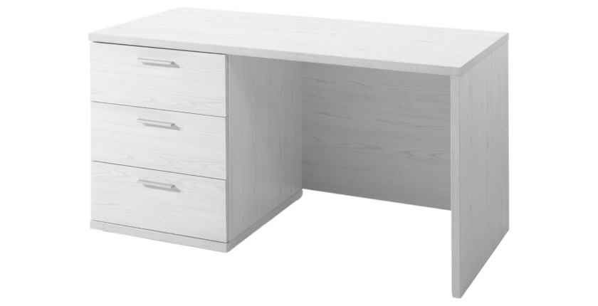 Bureau robuste pour enfant avec 3 tiroirs collection OLGA coloris blanc effet bois.