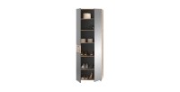 Armoire d'entrée avec miroir et penderie – Gris anthracite et chêne clair – SELMA 